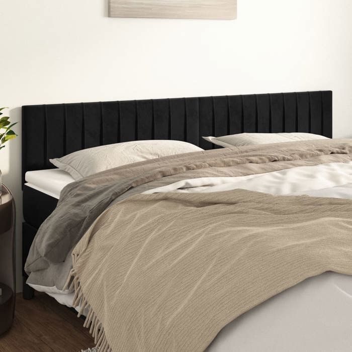 vidaXL Têtes de lit Noir 160 x 5 x 78/88 cm Velours 346266