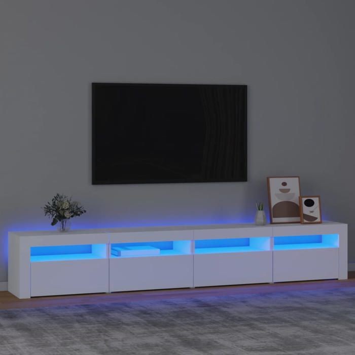 vidaXL Meuble TV avec Lumières LED Centre de Divertissement Rangement Meuble Média Meuble de Salon Salle de Séjour Maison 3152762