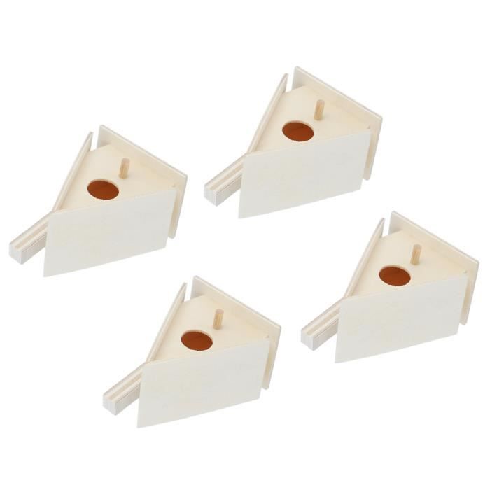 4 Pi¨¨ces Mini Suspension En Bois Nids De Maison D'oiseau Cage