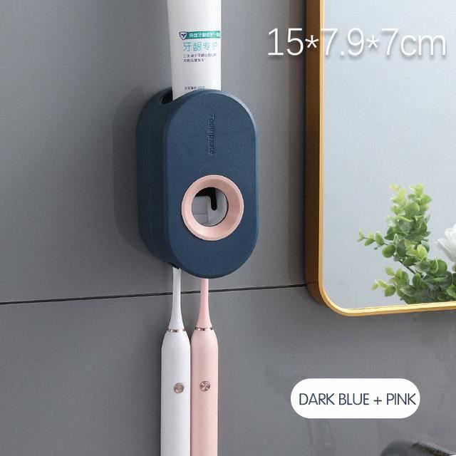 Distributeur Dentifrice Enfant Distributeur Automatique Dentifrice Murale - Porte-Brosse à Dents Avec 4 Fentes + Gobelets Magnétiques Support Brosse A Dent Electrique