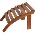 Repose-pieds confort en bois d'acacia - CASARIA - Pour chaises transats de jardin - 7 lattes en bois-1