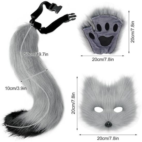 Nouveau fait à la main oreilles de chat Cosplay ensemble de costumes en peluche queue de chat pattes d'oreille gants Kit pour Anime accessoires chapeaux Neko fantaisie ensemble  200000532