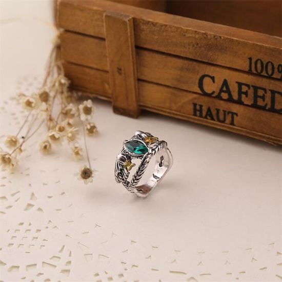 Bague Aragorn du roi Barahir pour hommes Vintage Antique couleur argent cristal Achat Vente bracelet gourmette Bague Aragorn du roi Barahir pour hommes Vintage
