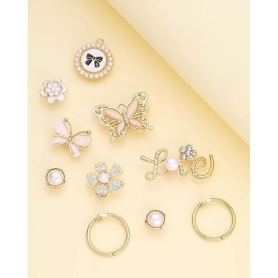 Lot De 10 Breloques Chaîne De Botte GOMAKERER - Pendentifs Soleil Et Lune Pour Chaussures Et DIY
