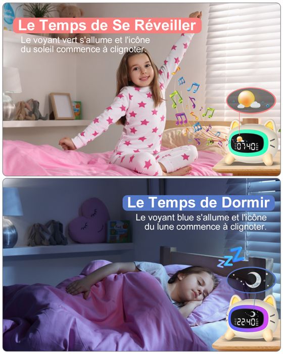 Réveil Chat Porte-bonheur Mignon - Horloge De Bureau Pour Enfants Et étudiants - Design Cartoon Et Fonction Alarme
