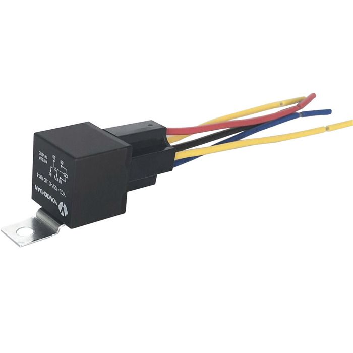 GTIWUNG 2Pcs Relais Automobile 4 Broches SPST 12V 40A Avec Faisceau Câble - Relais Voiture Imperméable