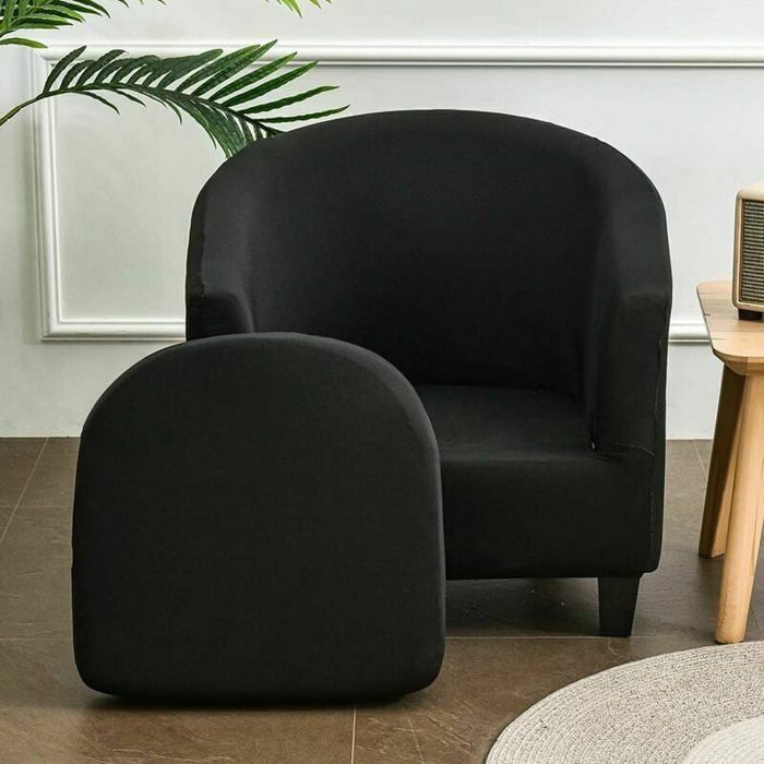 Housse De Fauteuil Chesterfield Extensible - 2 Pièces, Tissu Doux Antidérapant, Gris Foncé - 11