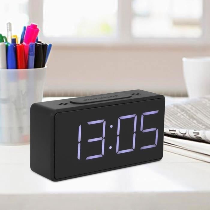 Omiurar Reveil Numérique en Bois, LCD Horloge Numérique sans Tic-tac avec Veilleuse,Affichage Omiurar Reveil Numérique en Bois, LCD Horloge Numérique sans Tic-tac avec Veilleuse,Affichage