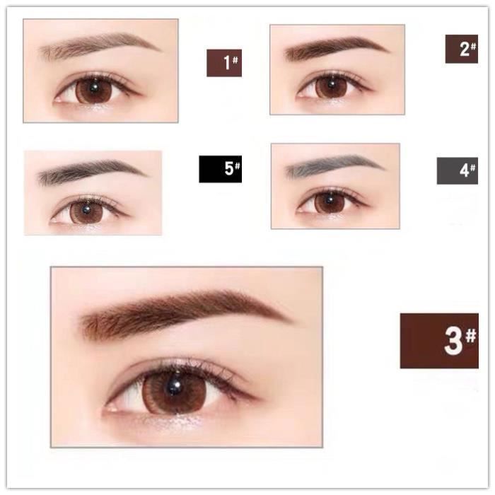 Crayon sourcils - LECOO - Set Liquide Sourcil - 5 couleurs - Étanche - Pointe fine