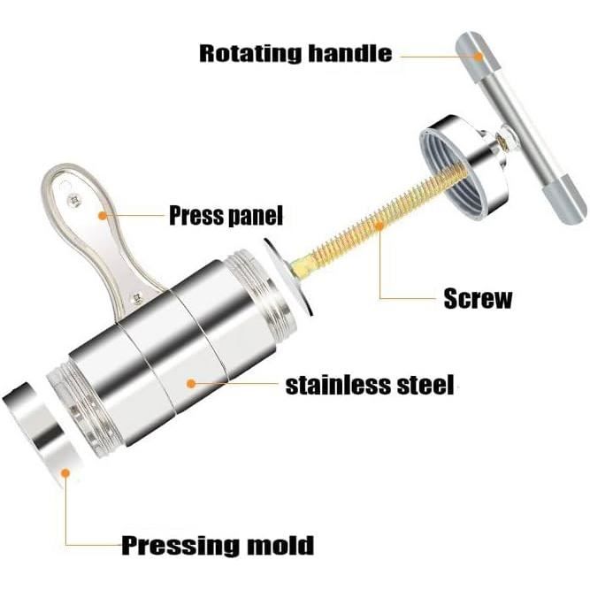 Machine à pâtes manuelle portable en acier inoxydable - Fabrication de nouilles fraîches (Spaghetti, Fettuccine, Lasagne