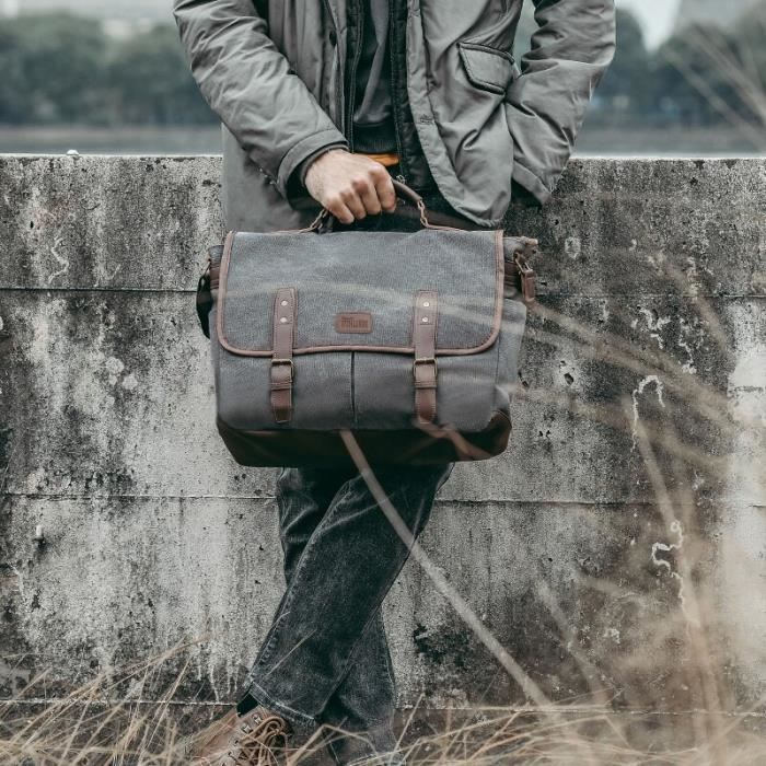 Bleu Porte documents Vintage en toile pour hommes et femmes