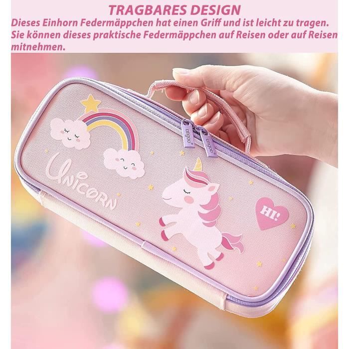 Trousse école Licorne Grande Capacité - Étui à Crayons Mignon Pour Filles, Cadeau De Rentrée Idéal