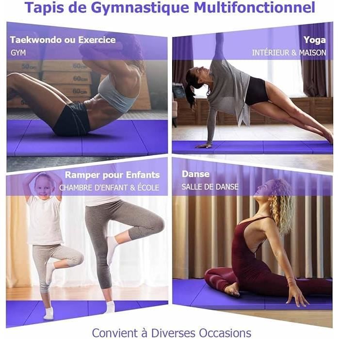 Tapis De Gym Pliable 4 Panneaux 300 X 117 Cm – Épaisseur 5 Cm, Surface PU, Fermeture Auto-agrippante, Pour Yoga Arts Martiaux - 7