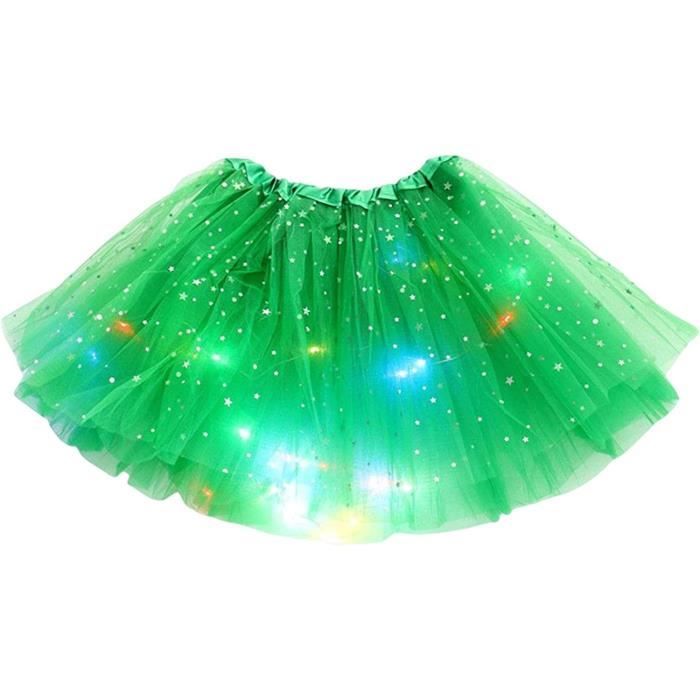Jupe tutu vintage pour femme Tutu Jupon Bulle Etoiles Paillettes LED Lumineux Vert Cdiscount Pret a Porter