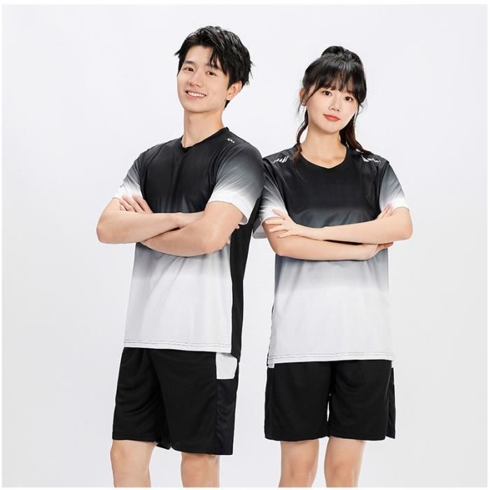 ALPHADVENTURE Ensemble De Sport Pour Fille, Survêtement 2 Pièces, Maillot à Manches Courtes Et Pantalon Court Pour Le Sport, Tailles De 6 à 14 Ans, Blanc / Noir, 12