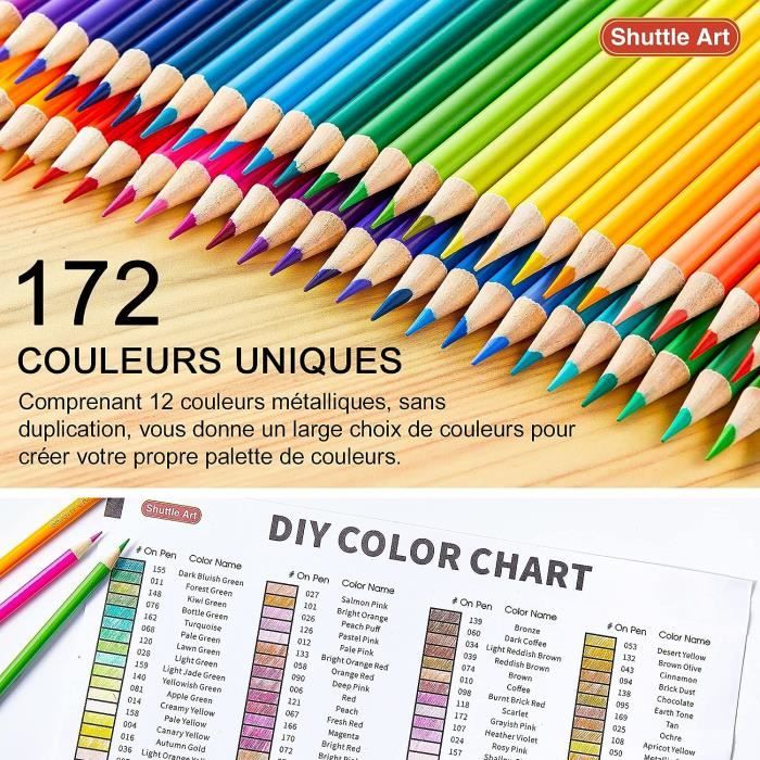 172 Crayons de Couleur Professionnels Shuttle Art, Set de Crayons de  Coloriage à Mine Tendre, Parfait pour Adultes et Enfants [53] - Cdiscount  Beaux-Arts et Loisirs créatifs