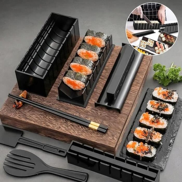 Kit Sushi Maison Complet 15 Pièces - Moule à Maki Et Nigiri - Accessoires Cuisine Japonaise