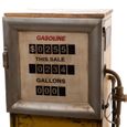 Pompe à essence - AMADEUS - 53 cm Jaune - Meuble de bureau - 1 tiroir - Fer et bois de manguier-2