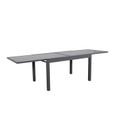 Table de jardin extensible aluminium 270cm + 10 fauteuils empilables textilène anthracite - LIO 10-2