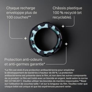 Recharge Sac Poubelle à Couches - 15 Sacs Anti-odeurs Résistants Compatibles Angelcare, Tommee Tippee