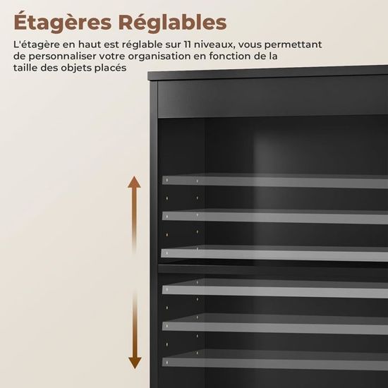 Meuble De Rangement Salle De Bain En Bambou - 4 Portes Et 2 étagères Réglables - Blanc 60x30x128 Cm