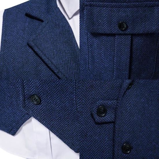 Débardeur Sans Manches Homme - Slim Fit - Pour Mariage, Business, Occasions Festives - Couleur Bleu