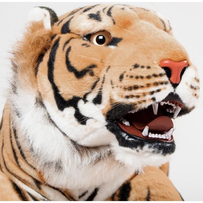 BRUBAKER - Peluche géante marron Tigre avec des dents - 130 cm
