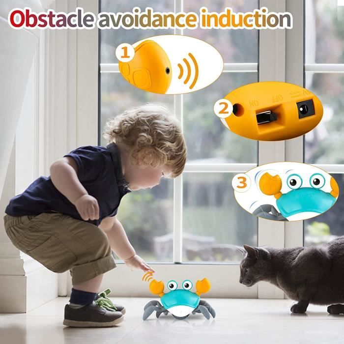 Jouet de bébé crabe rampant, jouets pour garçons de 1 an, jouet de danse  interactif de marche avec musique et lumières, cadeau de Pâques  d'anniversaire de Noël pour