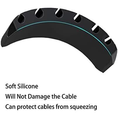 Organisateur de câble de données de charge magnétique de la tête  d'aspiration du récepteur de cordon organisateur de cordon en silicone  auto-adhésif support de câble clips de gestion de câble : 