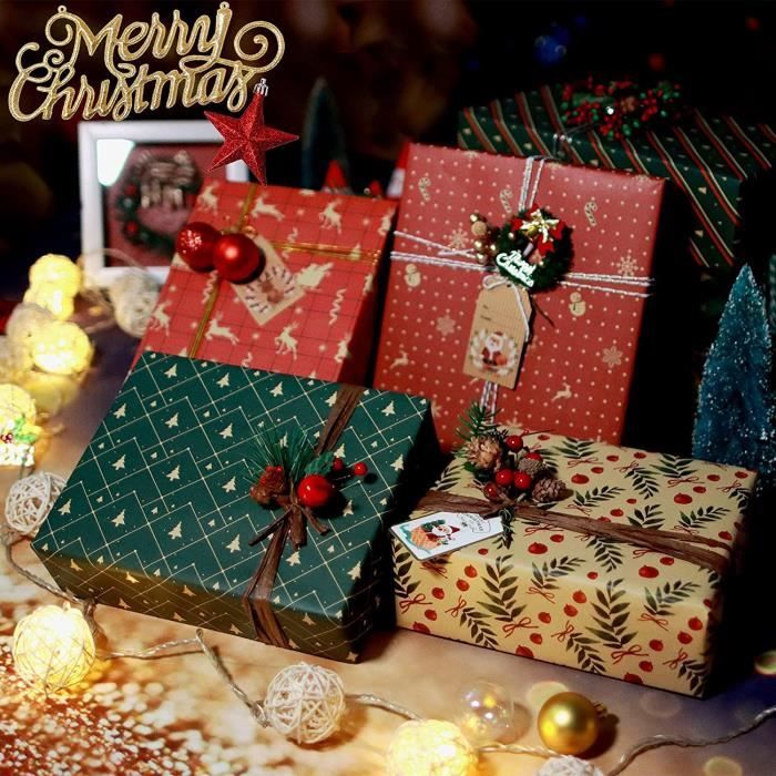 3pcs ARTS MENAGERS Cadeau d'emballage de papier cadeau de Noël Arbre p –