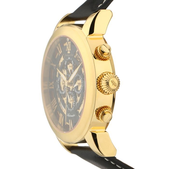 LINDBERG SONS Montre Automatique G13104 Homme Jaune Noir Or