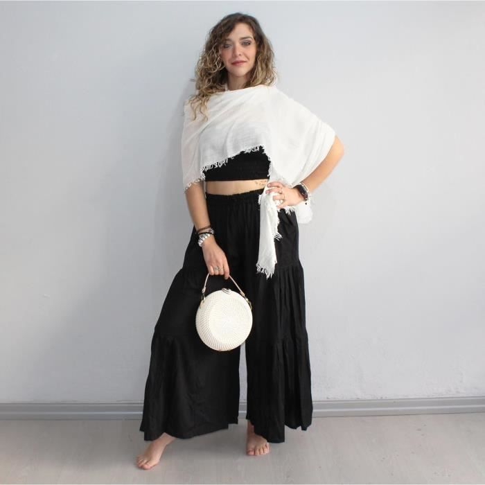 MAPIMANIA - Echarpe Femme Chaude En Laine Made In Italy, Manteau Femme Hiver Chic, Boléro Et Châle Pour Robe De Soirée Et De Mariage, Cape Foulard Blanc Cassé