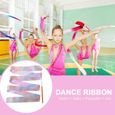 Danse ruban de gymnastique rythmique 4M pour enfants Poignée Rouge-3