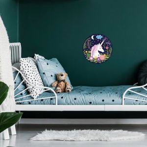 Abat-Jour Licorne Magique - Découpes & Cristaux Scintillants - Parfait Pour Chambre Fille Enfant Princesses