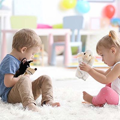 Marionnette à Main Jouet En Peluche Animal Petit Chien Doux Marionnette A Main Jouets Educatifs