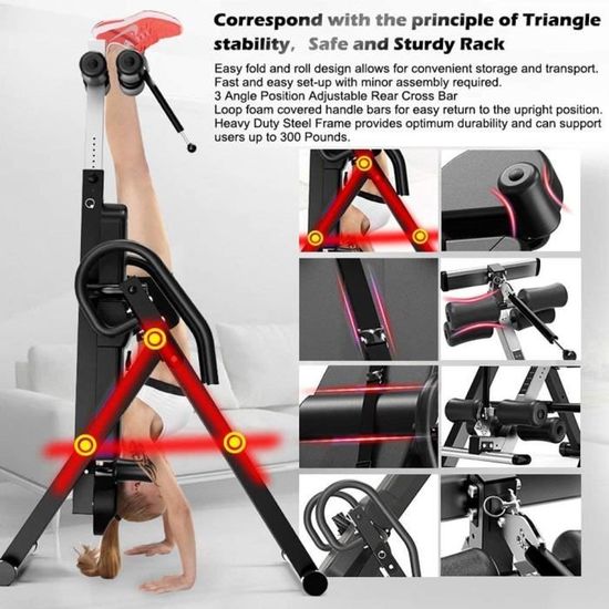 Table D Inversion Pliable Musculation Appareil Du Dos Bras Sport Exercice Maison Bureau Hiver Support Jusqu A 150kg Prix Pas Cher Cdiscount