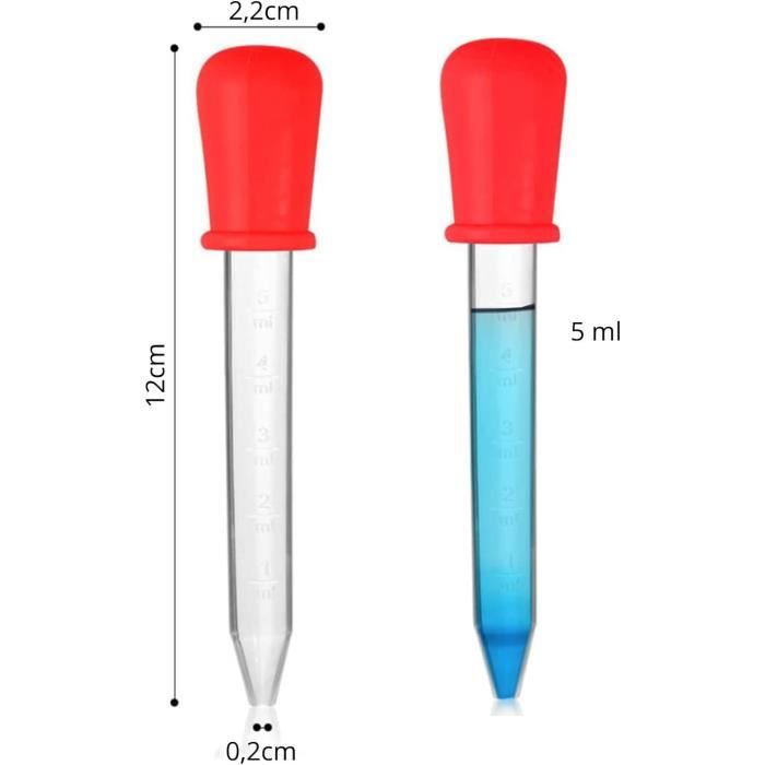 Pipette Compte-gouttes En Verre Borosilicaté 0,5 Ml - Graduée, Transparente, Marque Uxcell, Neuve