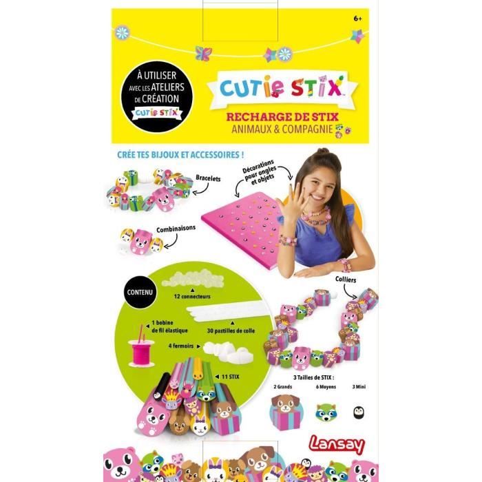 Cutie Stix - Recharge Happy - Création de bijoux enfants - Dès 6 ans -  Lansay : : Jeux et Jouets