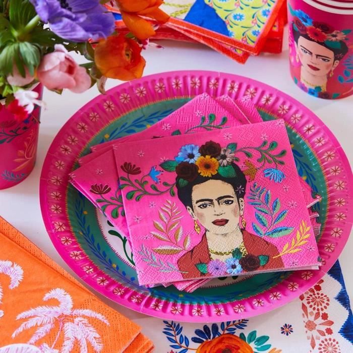 Talking Tables - Paquet De 20 Papier Frida Kahlo Jaune Serviettes