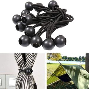 VEVIK - Lot De 25 Tendeurs élastiques Avec Boules, 10 Cm (étirable à 20 Cm), Pour Bâche, Tente, Bannière, Camping