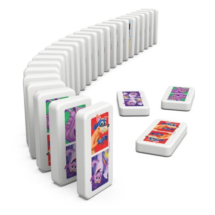 Dora - Boîte Métal 28 Dominos - Personnages Explorateurs - Jeu De Société - Jeu D'Équilibre Patience Raisonnement - Boîte Rangement Et Transport - Jouet Issu du Dessin Animé - Jouet Enfant