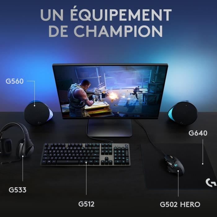 Logitech G G512 CARBON LIGHTSYNC RGB Mechanical Gaming Keyboard with GX Brown switches clavier USB Portuguais Charbon