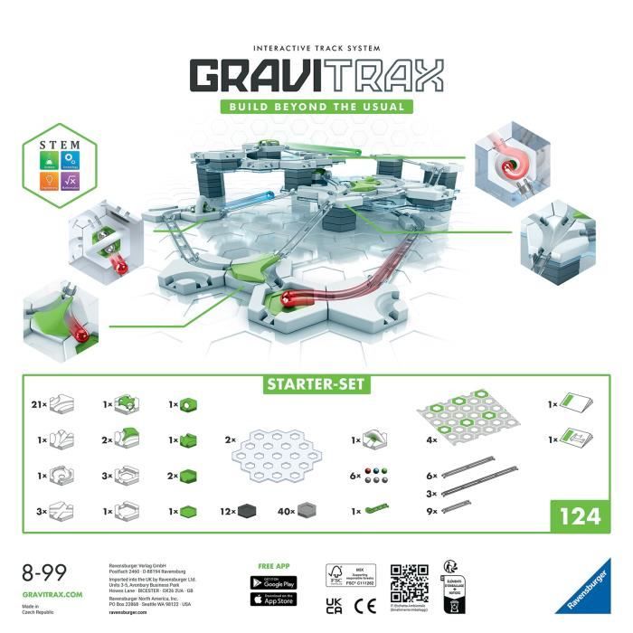 Gravitrax Starter Set 122 pièces - Circuit de billes - Dès 8 ans - 22410
