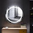 Miroir Tactile Salle de Bain - 60 x 60 x 4.5CM - Anti-buée - LED eclairage - Blanc-0