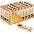 Piles AAA - Lot de 40 Piles - GP Ultra - Batteries Alcalines AAA LR03 1,5v - Longue durée, très puissantes, utilisation quotidienne-0