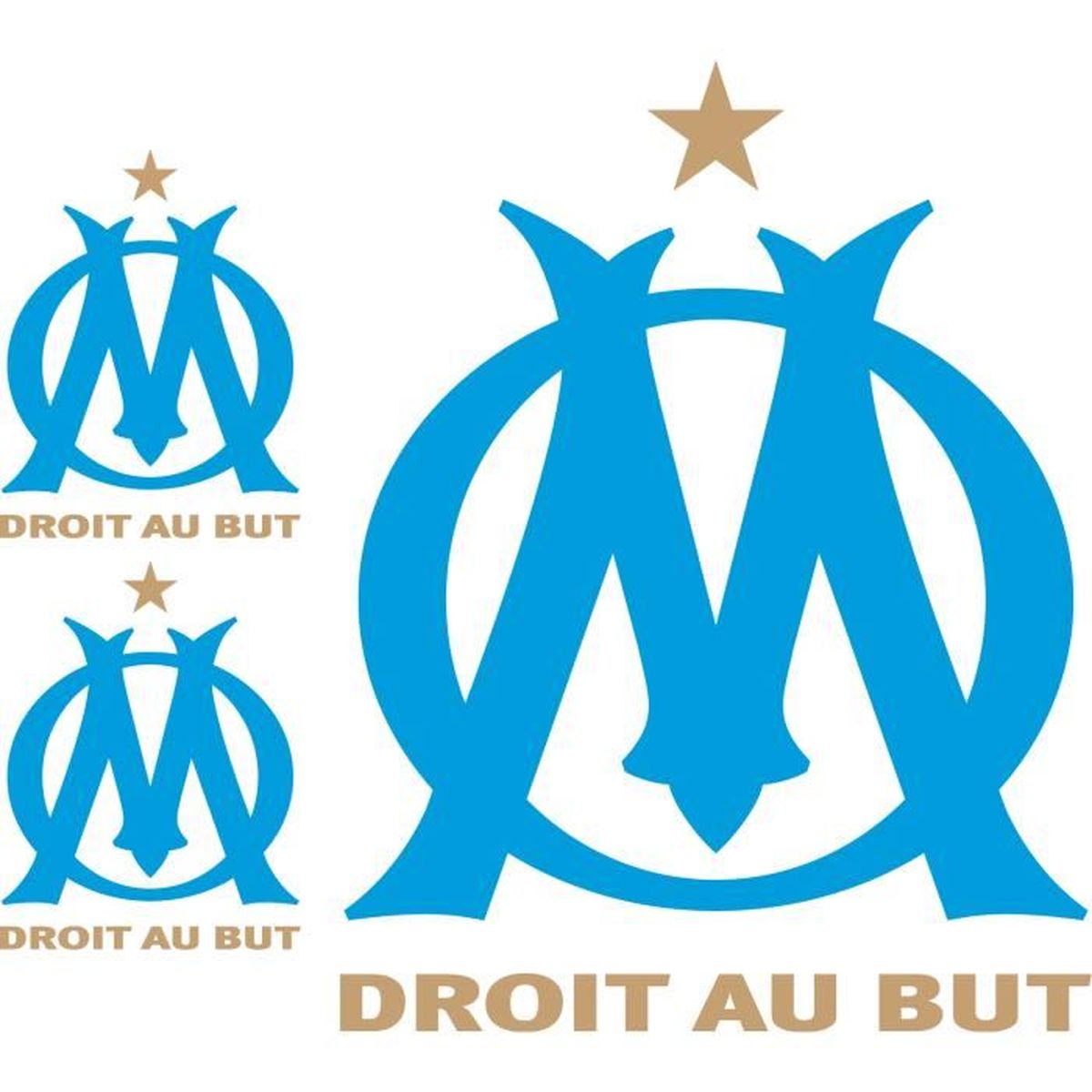 Sticker Football 166 Olympique Marseille 45x40 cm Cdiscount Maison