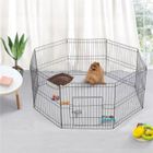YAHEETECH 8 Panneaux Parc Enclos Pliant en Métal pour Chiens Petit Animaux Clôture avec Porte Haut de 61cm Intérieur/Extérieur Noir YAHEETCH