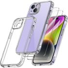 Coque iPhone 15 + 2x [Verre Trempé Protection écran], Antichoc Bumper avec Coins Renforcés Transparante - New&Teck