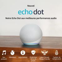 Nouvel Echo Dot (5e génération, modèle 2022) | Enceinte connectée avec Alexa | Blanc