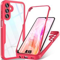Coque 360 pour Samsung Galaxy A15 5G-4G - Protection Intégrale Anti-Rayures Rouge